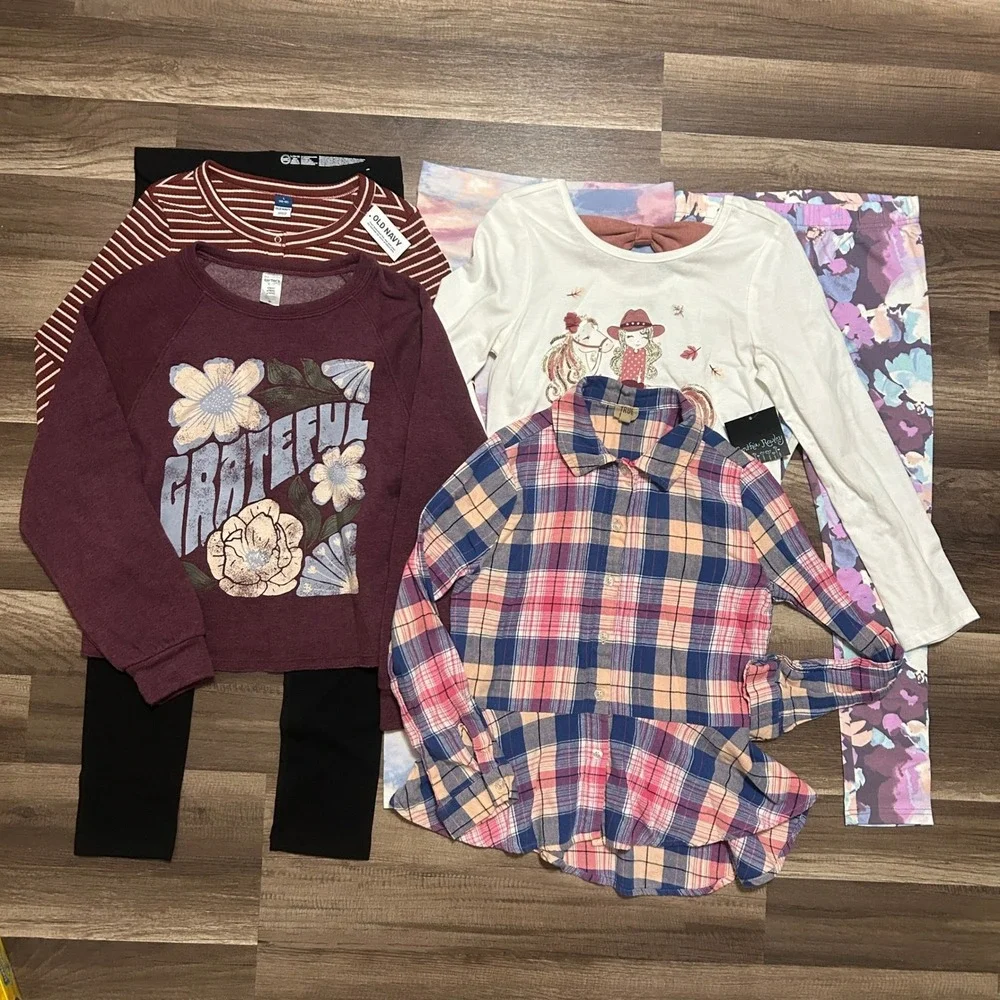 Old Navy Carters Cynthia Rowley Girl 10-12 Clothing Lot 7pc Multicolor Pants Top